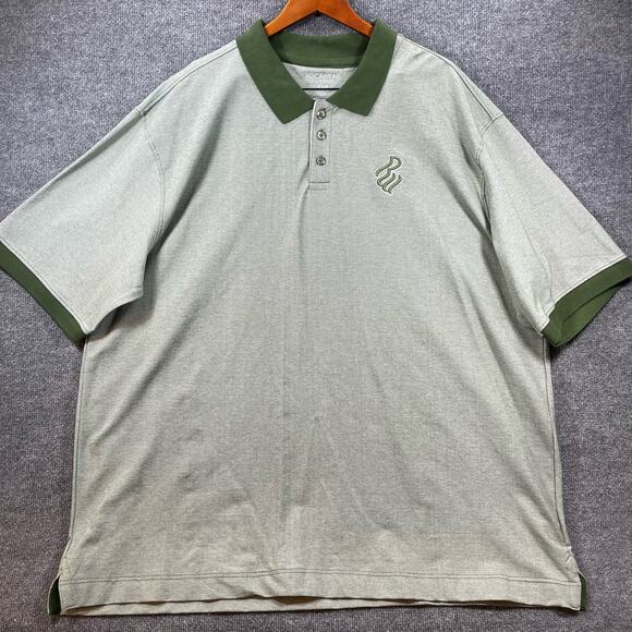 Rocawear Classic Polo Shirt Men's 5XB Green Big Man Casual Stretch Relaxed - Picture 1 of 8